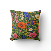 Jardin de fleurs sauvages coloré sur fond vert fon