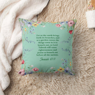 Coussin Jardin de fleurs sauvages de printemps Verset de l