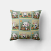 Coussin Jardin de lapin mignon Imprimer (Verso)