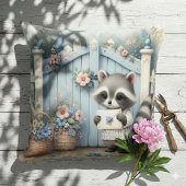 Coussin Jardin de lettres Pastel Raccoon