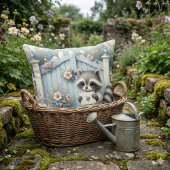 Coussin Jardin de lettres Pastel Raccoon