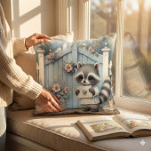 Coussin Jardin de lettres Pastel Raccoon