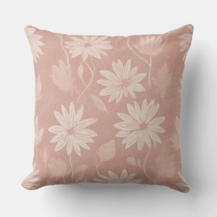 Coussin Jardin de marguerites aux teintes romantiques