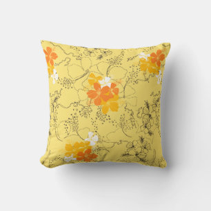 Coussin Jardin de minuit Hibiscus hawaïen Floral