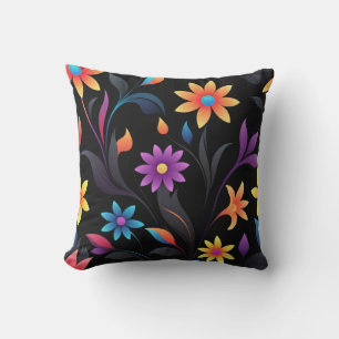 Coussin Jardin de minuit : Imaginaire floral vibrant