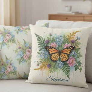 Coussin Jardin de Papillons – Cadeau Romantique d'Annivers