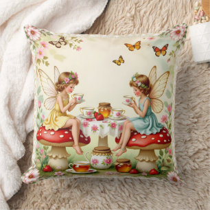 Coussin Jardin de pique-nique fée florale vintage