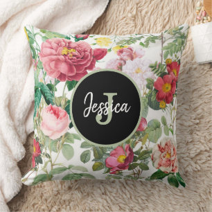 Coussin Jardin de printemps Vintage de Roses floraux custo