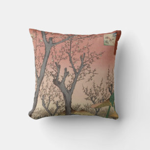 Coussin Jardin de prune fleuri d'arbre japonais