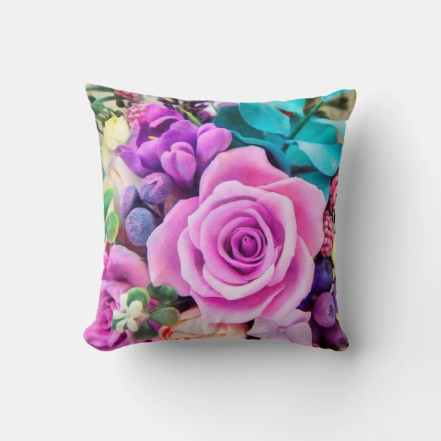 Coussin Jardin de roses romantiques (Recto)