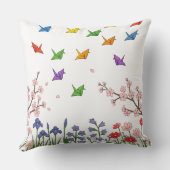 Coussin Jardin des grues en papier (Verso)