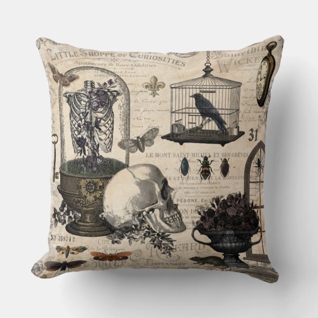 Coussin Jardin d'Halloween Vintage (Recto)