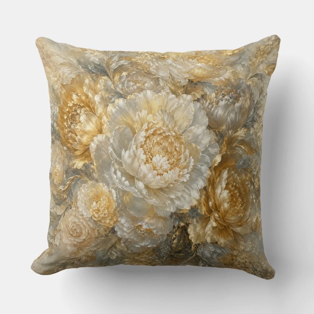 Coussin Jardin d'Ivoire Doré (Recto)