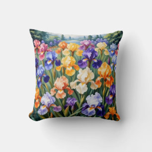 Coussin Jardin en iris coloré