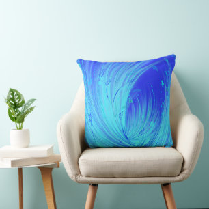 Coussin Jardin enchanté bleu Abstrait