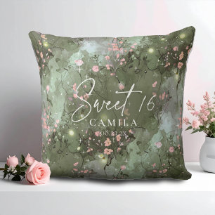 Coussin Jardin enchanté Sweet 16 Motif rose ID1163