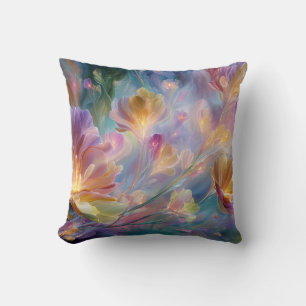 Coussin Jardin floral abstrait et rêveur