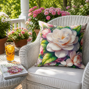 Coussin Jardin Floral Gardenia Fleurit avec Fleur de Jardi
