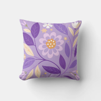 Coussin Jardin Floral Violet Jeu d'Oreiller