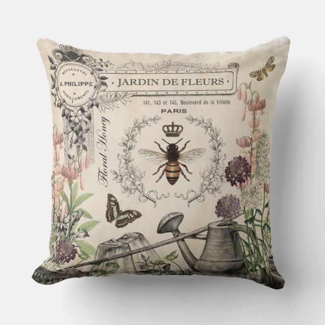 COUSSIN JARDIN FRANÇAIS D'ABEILLE (Recto)