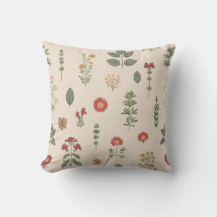 Coussin Jardin Herbal Vintage Cottagecore Herbal Vintage