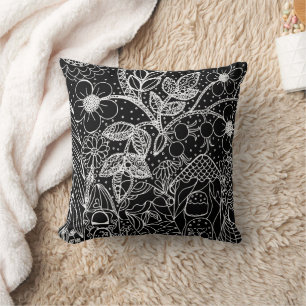 Coussin Jardin Magique Motif Encre Fantaisiste