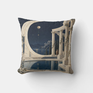 Coussin Jardin nocturne à la colonnade du croissant d'ivoi