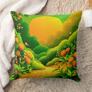 Coussin Jardin Orange Luxuriant