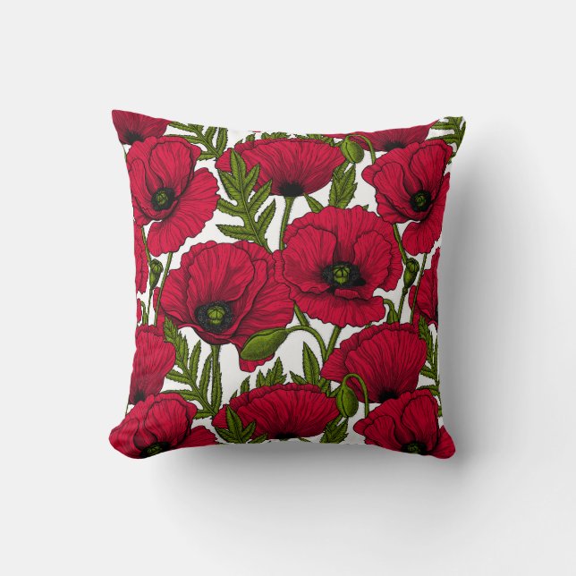 Coussin Jardin Red Poppy 2 (Recto)