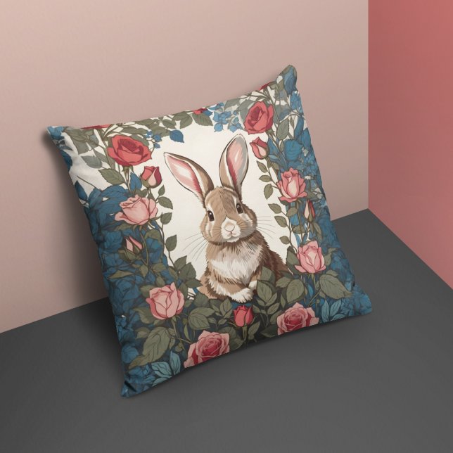 Coussin Jardin Rose Brown Bunny (Créateur téléchargé)