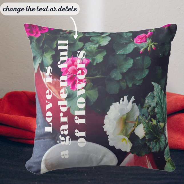 Coussin Jardin rose et blanc fleurs de géranium (Créateur téléchargé)