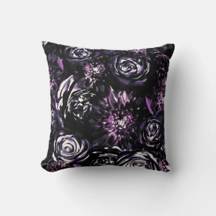 Coussin Jardin Sombre Fleurs Violettes Envoûtantes de Glam