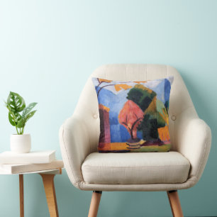 Coussin Jardin sur le lac de Thoune par August Macke, Art 