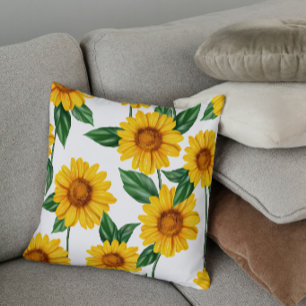 Coussin Jardin Tournesol Éclatant - Décoration Florale Fra