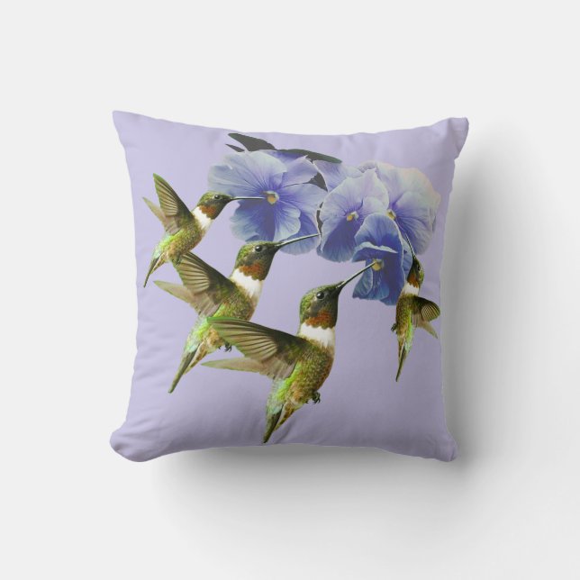 Coussin Jardin vert des Fleurs de Violet (Recto)