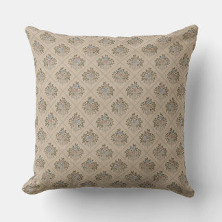 Coussin Jardin vintage impression bloc lin Cottagecore