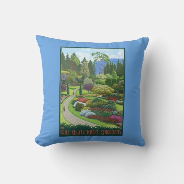Coussin Jardins de Butchart - baie de Brentwood (Recto)