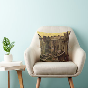Coussin Jardins de vieilles maisons par Vincent van Gogh