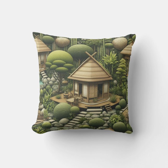 Coussin Jardins et bâtiments écologiques en Harmonie (Recto)