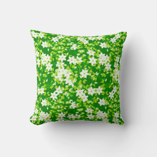 Coussin Jasmin blanc parmi le feuille vert