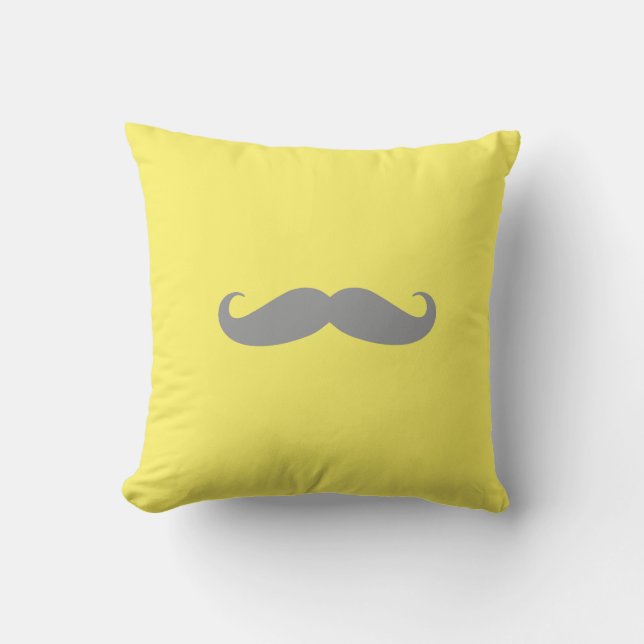 Coussin - jaune avec la moustache grise (Recto)