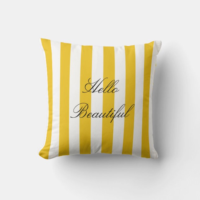Coussin Jaune & Blancs Moderne Chic Lumineux Gras (Recto)