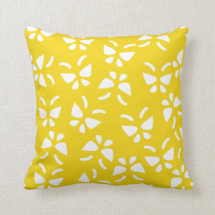 Coussin jaune citron de papillon