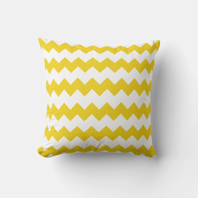 Coussin jaune citron superbe de Chevron de bloc (Recto)