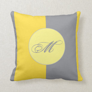 Coussin Jaune Clair Et Gris Doux Personnaliser Jaillir Ore