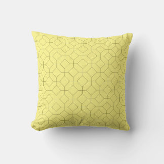 Coussin jaune clair neutre avec motif géométrique