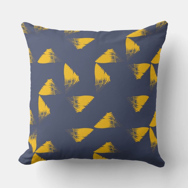 Coussin Jaune, cool, unique, triangles tendance (Recto)