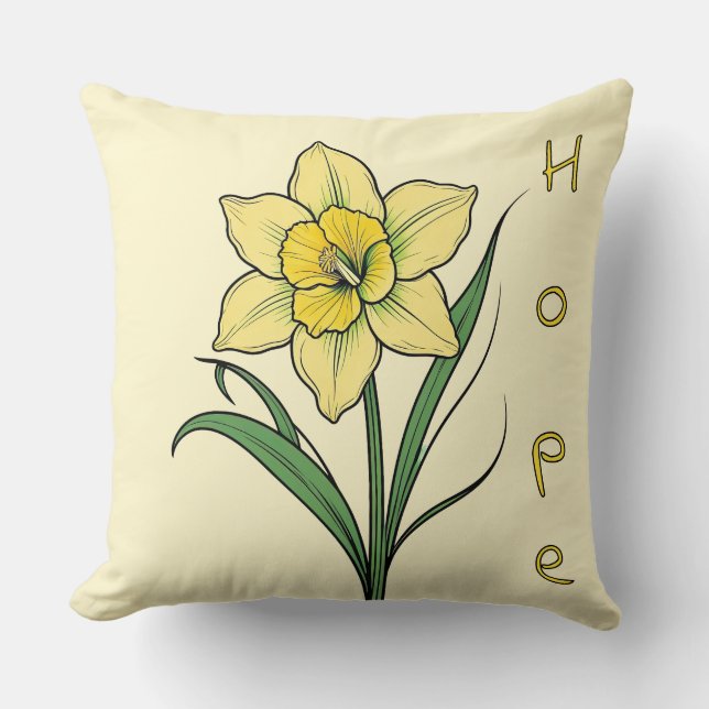 Coussin Jaune Daffodil (Espoir) (Recto)