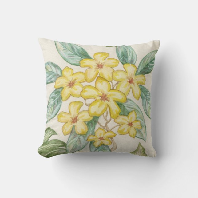 Coussin jaune de Plumeria (Recto)