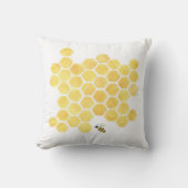 Coussin jaune de ruche de nid d'abeilles (Recto)